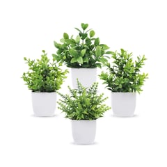 GENERICO - 4 Plantas Artificiales Macetas Decorativas Bonsai Hogar