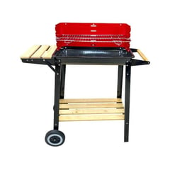 GENERICO - Parrilla de asado con rueda y repisa 85x28x80cm Bighouse