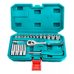 TOTAL TOOLS - Set Kit Juego De Dados Cuadrante 1/4 20 Piezas Total