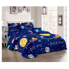 COMPRAPO - Cubrecama Quilt Infantil Liviano 1.5 Pza. Mod. Space + Funda 50x70 Cm