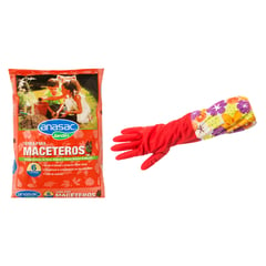 ANASAC - Guantes para jardineria + Tierra de Hojas 6Lt