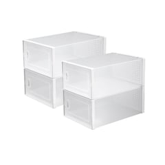 CASATUA - Caja Organizadora Zapatos Set X4 Banhaus Zapatero Apilable - Blanco