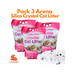 MARBEN PETS - Pack 3 Arena Silica Crystal Cat Litte Absorbente Para Gato