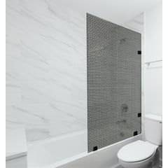 DELL ORTO - Shower door vidrio templado con diseño 100x150 herraje negro