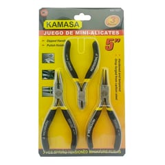 KAMASA - Set Kit Juego De Mini Alicates 5 Pulgadas 3 Piezas