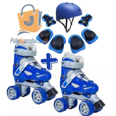 GENERICO - Patines Roller Niño Más Protectores Y Casco Talla M 33 al 36