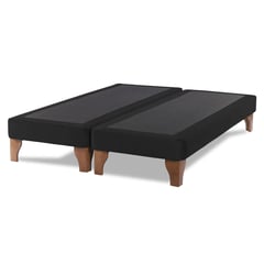 DULCES SUEÑOS - Base De Cama Europea King Negro Lino