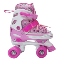 RUSH GIRL - Patines niña 4 Ruedas Trixie Blanco Ajustables T 30-33