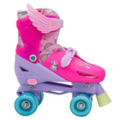 RUSH GIRL - Patines niña 4 Ruedas Glitter con alas Ajustables T 30-33