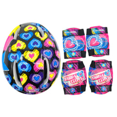 RUSH GIRL - Set De Protecciones Casco Rodillera Y Codera Rush multicolor