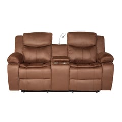 VYS SPA - SOFA LUXORECLINE BROWN 2 CUERPOS RECLINACION ELECTRICA + USB + LAMPARA + CAJON INVISIBLE