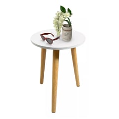 GENERICO - Mesa Centro Minimalista Madera Redonda Decorativa 40 Cm