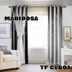 GENERICO - Set cortinas Visillos 140×230 Cm mariposa