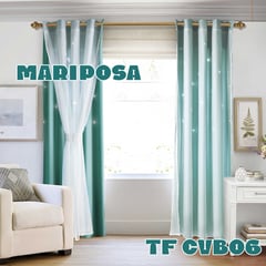 GENERICO - Set cortinas Visillos 140×230 Cm mariposa