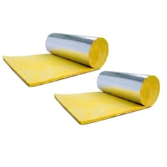 LUMAX - Pack x2 Rollo Lana de Vidrio Foil Aluminio 30mm Rinde 36mts2