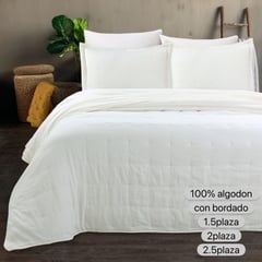 ANGELES DEL HOGAR - Cobertor Quilt de verano 100% Algodón king