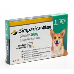 ZOETIS - Simparica Antiparasitario 40 Mg X1 Comp Perros 10 - 20 Kg