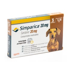 ZOETIS - Simparica Antiparasitario 20 Mg X3 Comp Perros 5 - 10 Kg