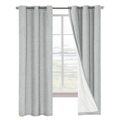 CASATUA - Cortina 100% Blackout Engomada Termica Set de 2 - Gris