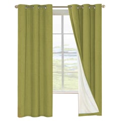 CASATUA - Cortina 100% Blackout Engomada Termica Set de 2 - Verde