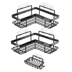 CASATUA - Organizador De Ducha Repisa Baño + Jabonera Set 3 Inoxidable