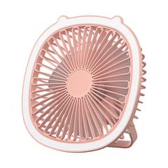 GENERICO - Ventilador De Mesa Con Iluminación Usb Rosa