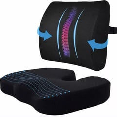 TNAKIEX - Cojín De Asiento De Gel Y Almohada De Soporte Lumbar Lavable