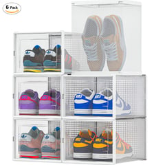 CARRY ALL - Pack 6 Cajas Organizadoras Zapatos Ropa Varios Apilables Plegables (L)