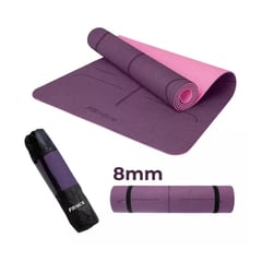 FITNICS - Mat Yoga Colchoneta Eco 8mm Doble Color Guías bolso correa