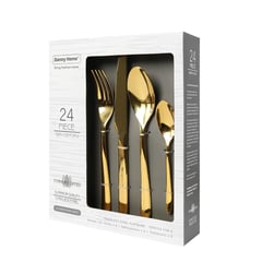 DANNY HOME - Set de 24 Cubiertos Dorados Titanium Coated Plus