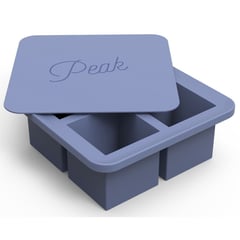 PEAK - Cubetera para 4 Hielos con Tapa Azul ® "Extra Large Ice"