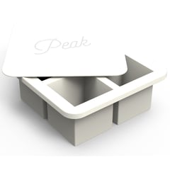 PEAK - Cubetera para 4 Hielos con Tapa Blanca Peak® "Extra Large Ice"