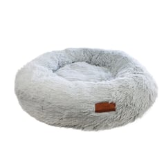 PETWOOW - Cama Antiestrés Para Mascotas Gris Claro 76x76x17