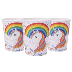 GLAM - Vasos Para Cumpleaños Unicornio & Arcoíris 6 Unidades