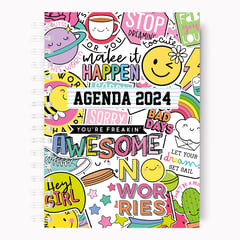FIESTAS EN PAPEL - Agenda Sticker 2024 planificacion mensual, semanal