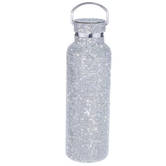 CRUSEC - Termo Botella Diseño Diamantes 500ML Portatil Termica Plata