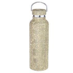 CRUSEC - Termo Botella Diseño Diamantes 500ML Portatil Termica Oro