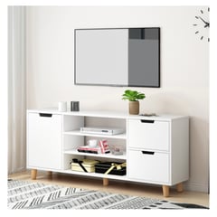 HOMER DESIGN - Rack Tv 120x30x55cm 2 Tiras 1 Puerta Melamina