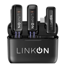 LINKON - Microfono Inalambrico Solapa Lavalier - Negro - Entrada USB C