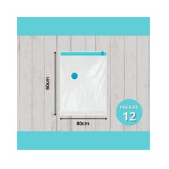 GENERICO - Pack 12 Bolsas Al Vacío Casa Compresión De Ropa 60x80