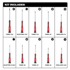 MILWAUKEE - JUEGO DESTORNILLADORES PRECISION 10PZS 48-22-2612