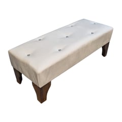 GENERICO - Banqueta Botone Crudo Felpa Diamante 100x40x40 Muebles Rimar