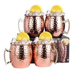 U BUY - Set 4 Vasos Cobre 550ml Premium Coctel Tragos