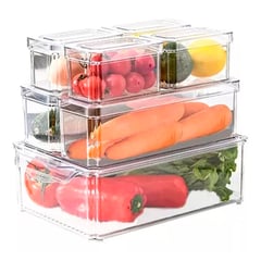 ESHOPANGIE - Organizador Refrigerador Cocina Set 7 Contenedores Con Tapa