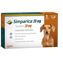 BOEHRINGER INGELHEIM - SIMPARICA ANTIPARASITARIO PERROS 5 A 10 KILOS 1 COMPRIMIDO.