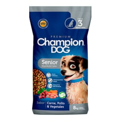 CHAMPION DOG - - Alimento Senior 7+ Carne Pollo y Vegetales 8 KG