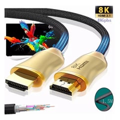 GENERICO - Cable Hdmi 2.1 8k 4k Certificado 28 Awg 48gbps 1.5mtrs 120hz