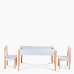 FORM DESIGN - Pack Infantil 1 Mesa 2 sillas Santino Natura/Blanco Form