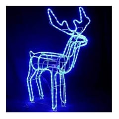 GENERICO - Reno Navidadeño con Movimiento Ciervo navidad Luz LED AZUL 120cm