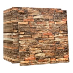 SUPERCENTER - Pack 10 Laminas Papel Mural 3d Ladrillo Pared Grano de piedra 77x70cm